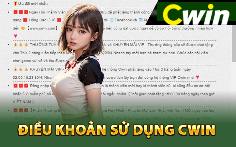 Điều khoản sử dụng Cwin được cập nhật mới nhất