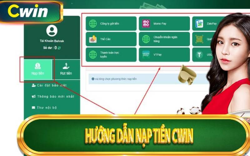 Hướng dẫn nạp tiền Cwin cực chi tiết